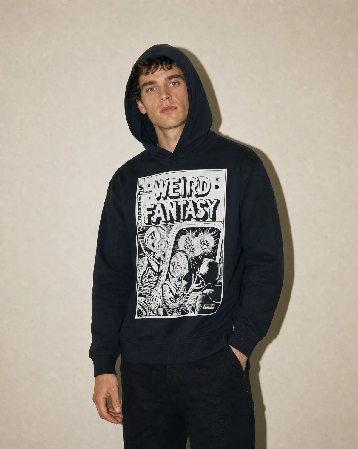 WEIRD FANTASY AL FIELDSTEIN BLACK OVERSIZED HOODIE