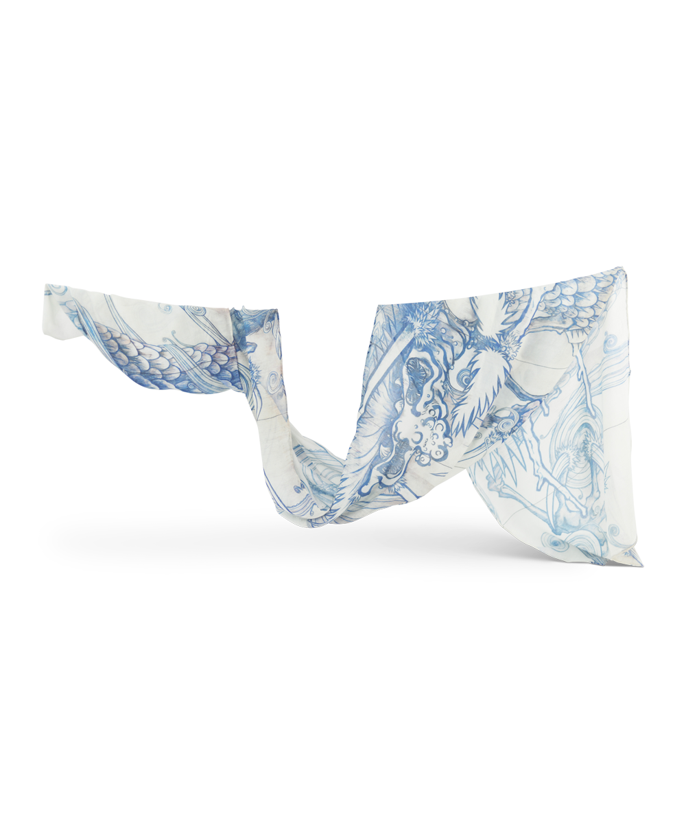 Dragon in Clouds Scarf x Takashi Murakami